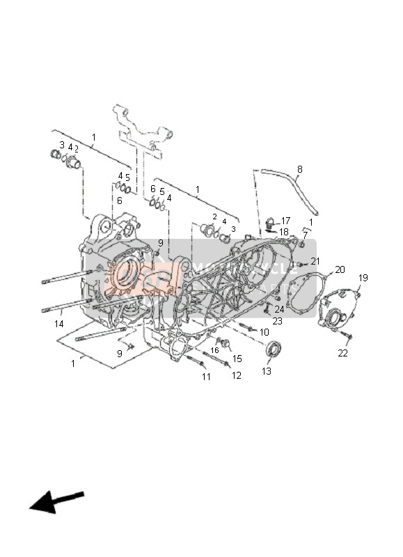 Yamaha VP125 X-CITY 2011 Crankcase for a 2011 Yamaha VP125 X-CITY